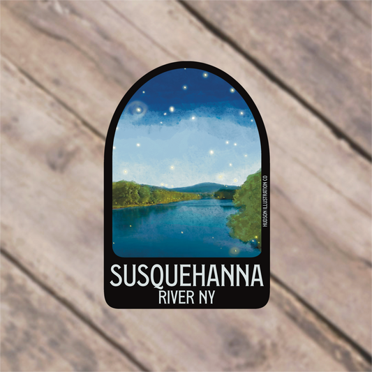 a sticker with the name susquehanana river ny on it