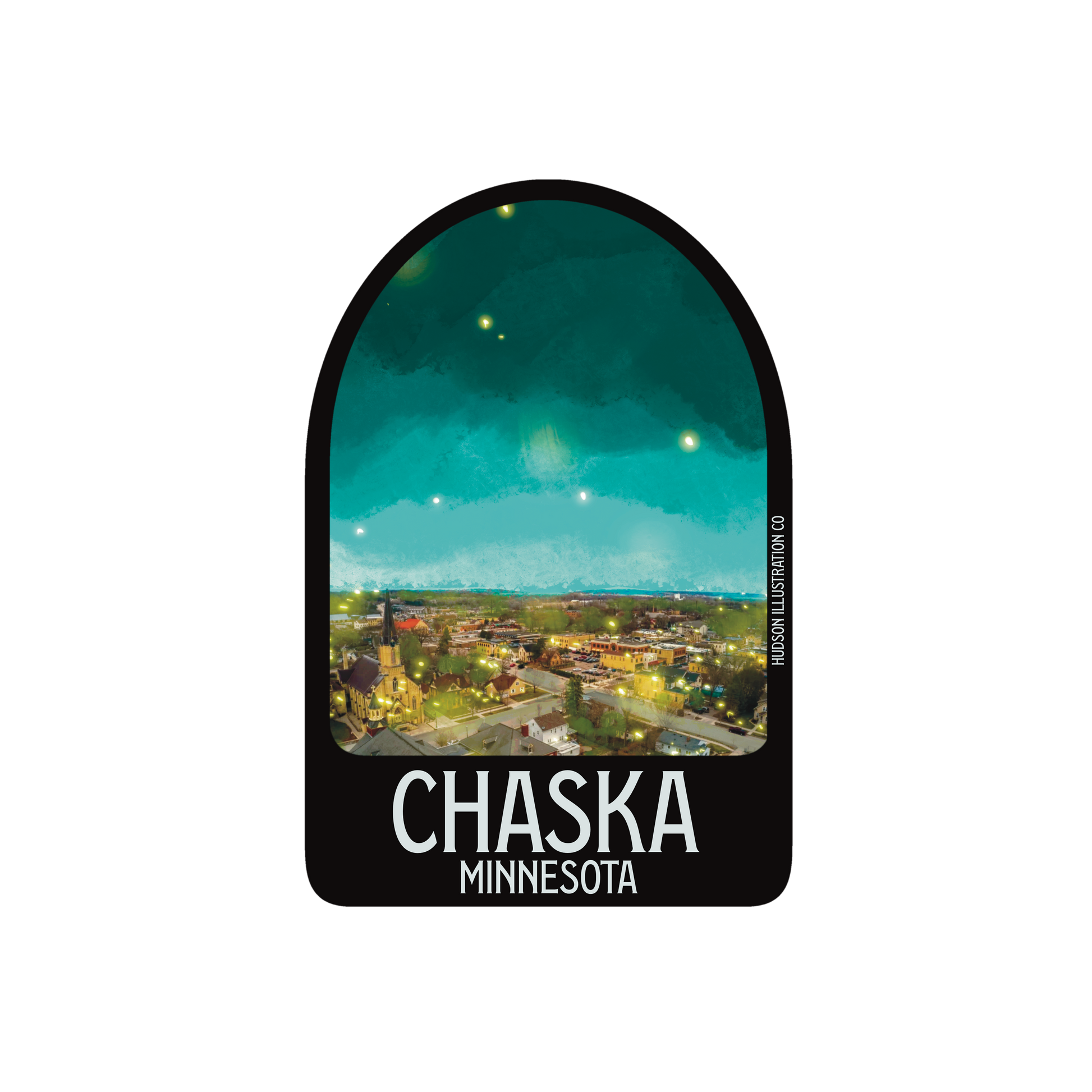 a picture of a city with the words chaska minnesota