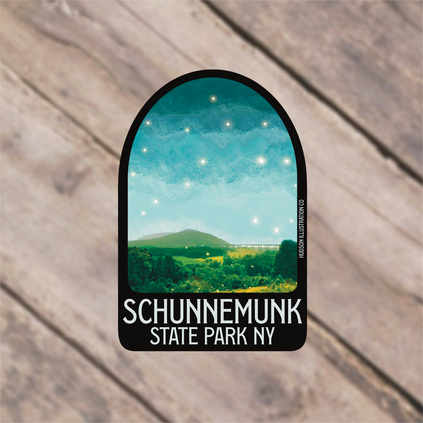 a sticker with the name of a state park