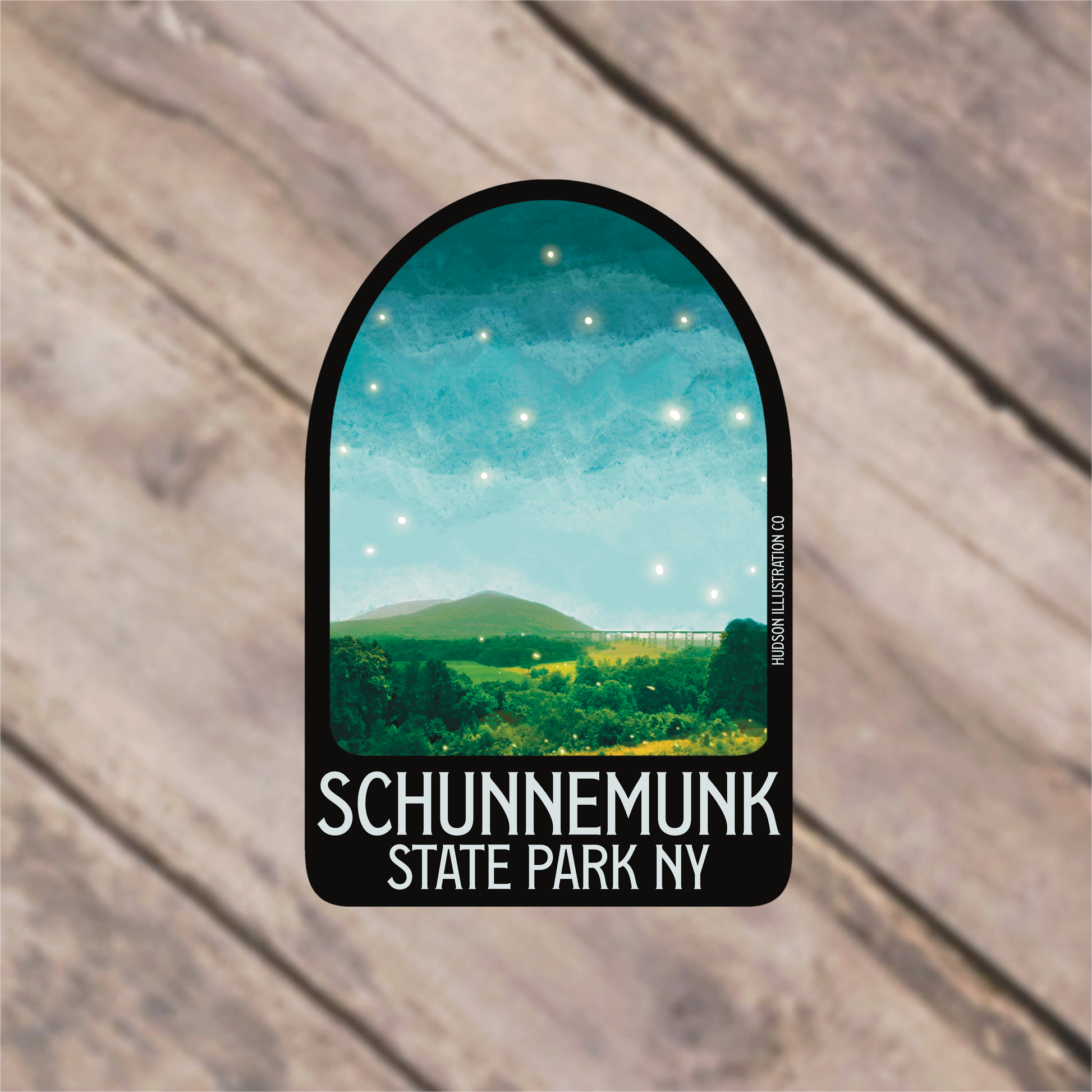 a sticker with the name of a state park