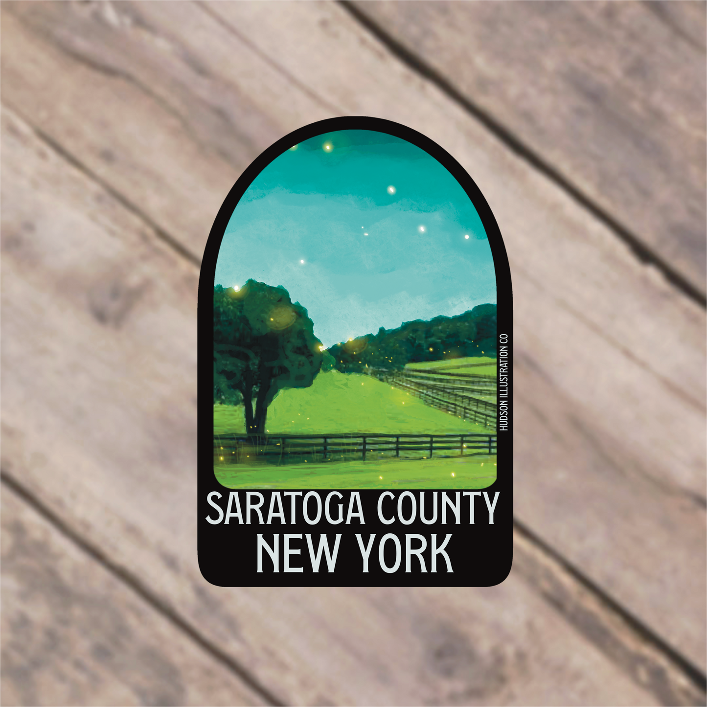 a sticker that says saratoga county new york
