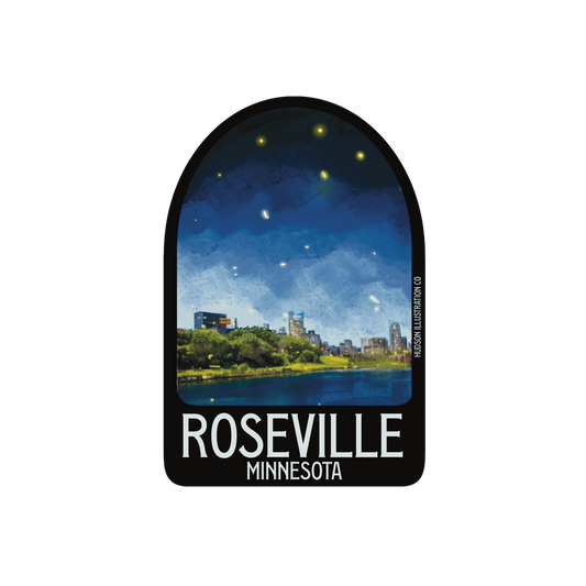 a picture of a window with the words roseville minnesota on it