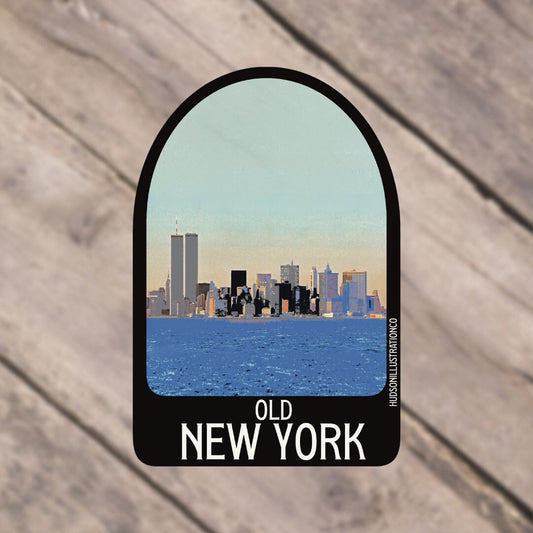 Old Manhattan New York City    NYC Chrysler Building Empire Stat Sticker/Magnet/Print/Postcard