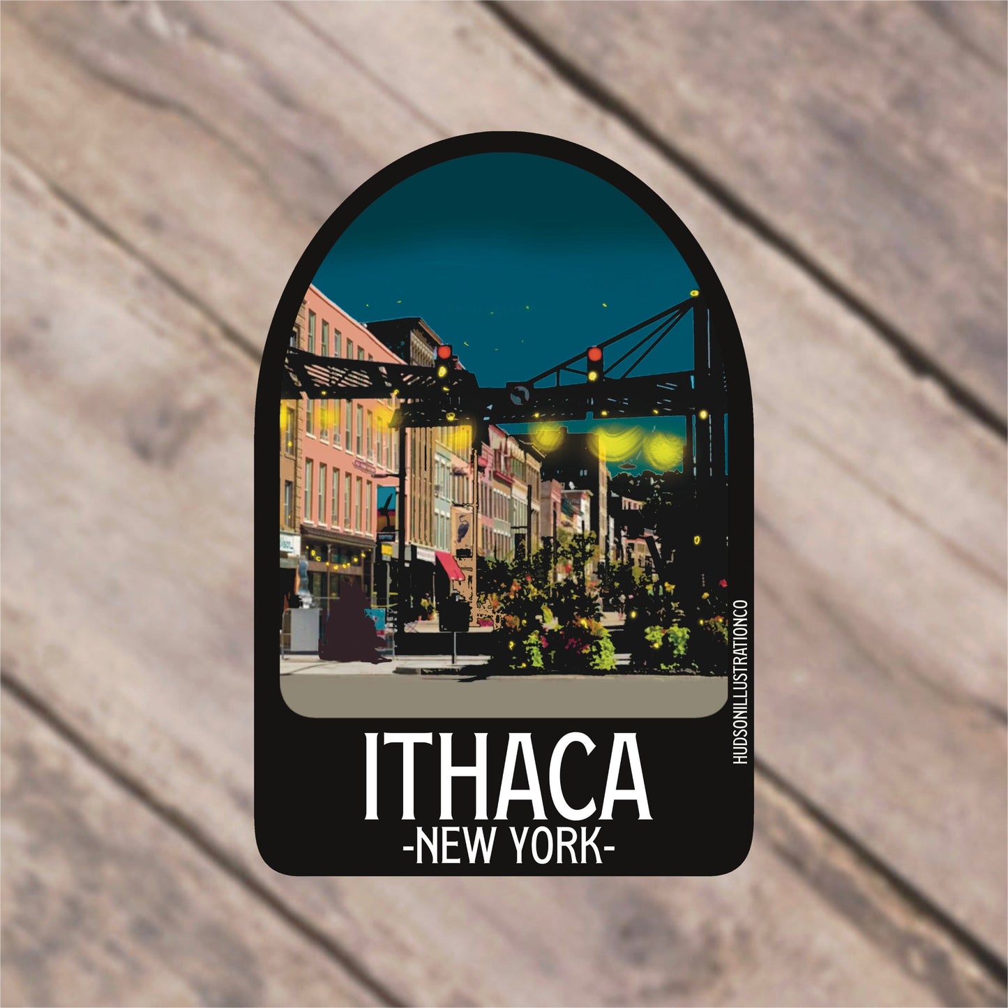 Ithaca New York Sticker/Magnet/Print/Postcard