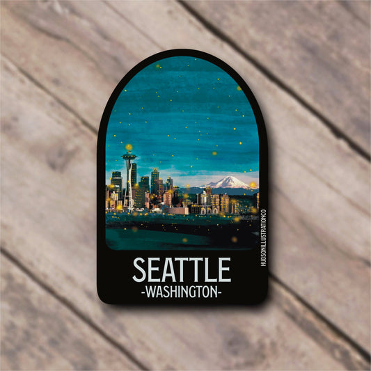 Seattle Washington Sticker/Magnet/Print/Postcard
