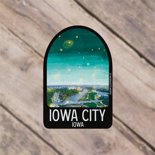 a sticker that says iowa city on it