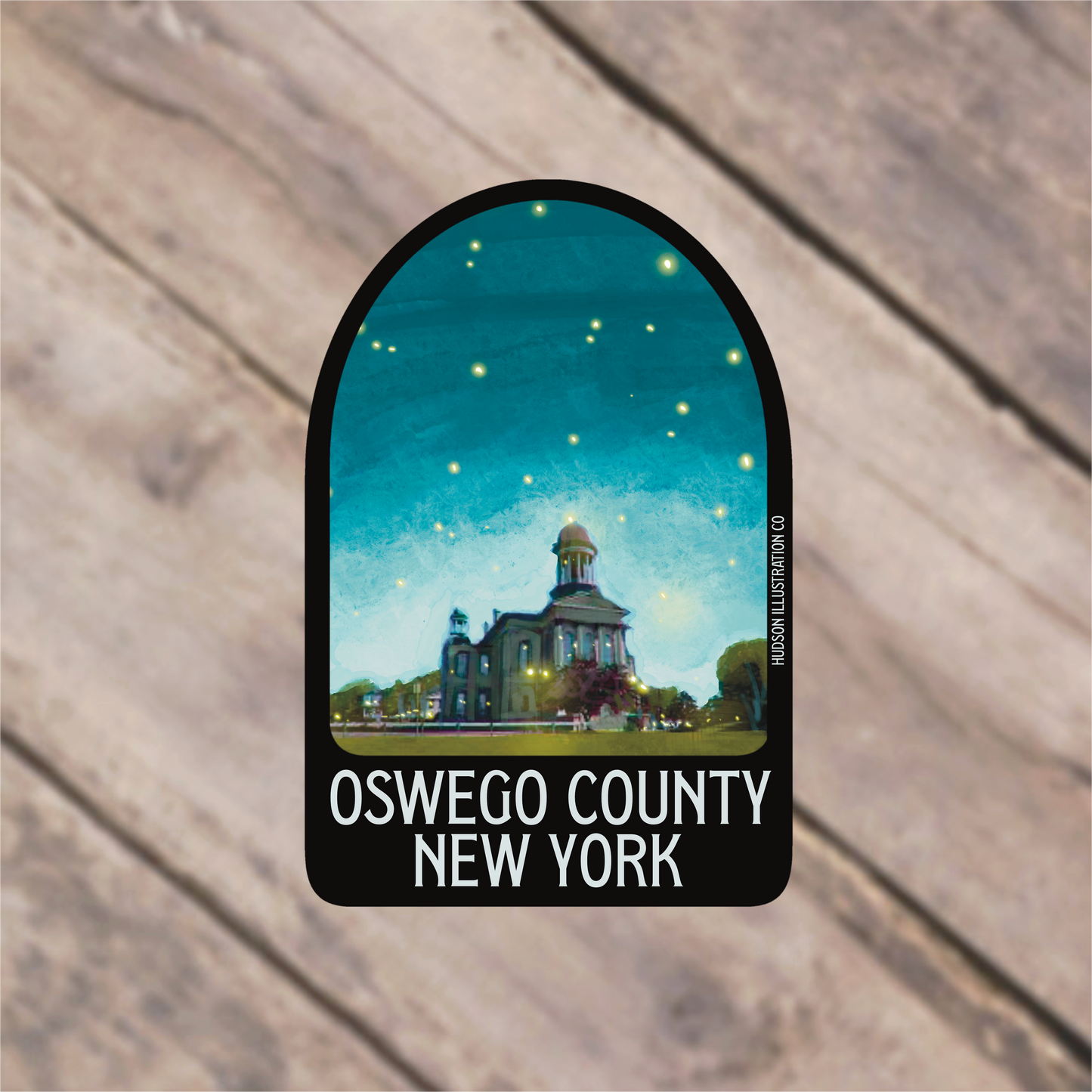 a sticker that says, oswego county new york