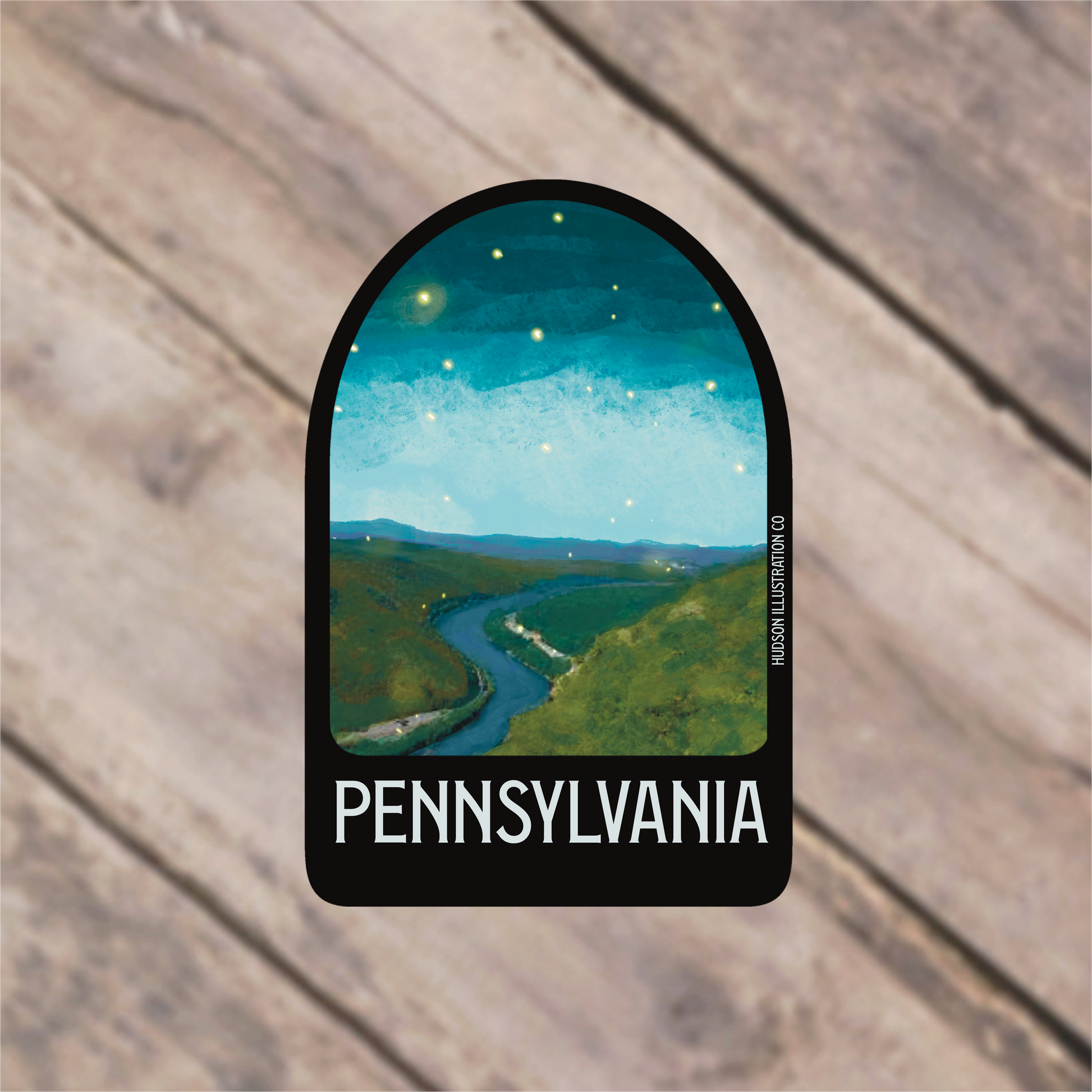 a sticker with the name pennsylvania on it