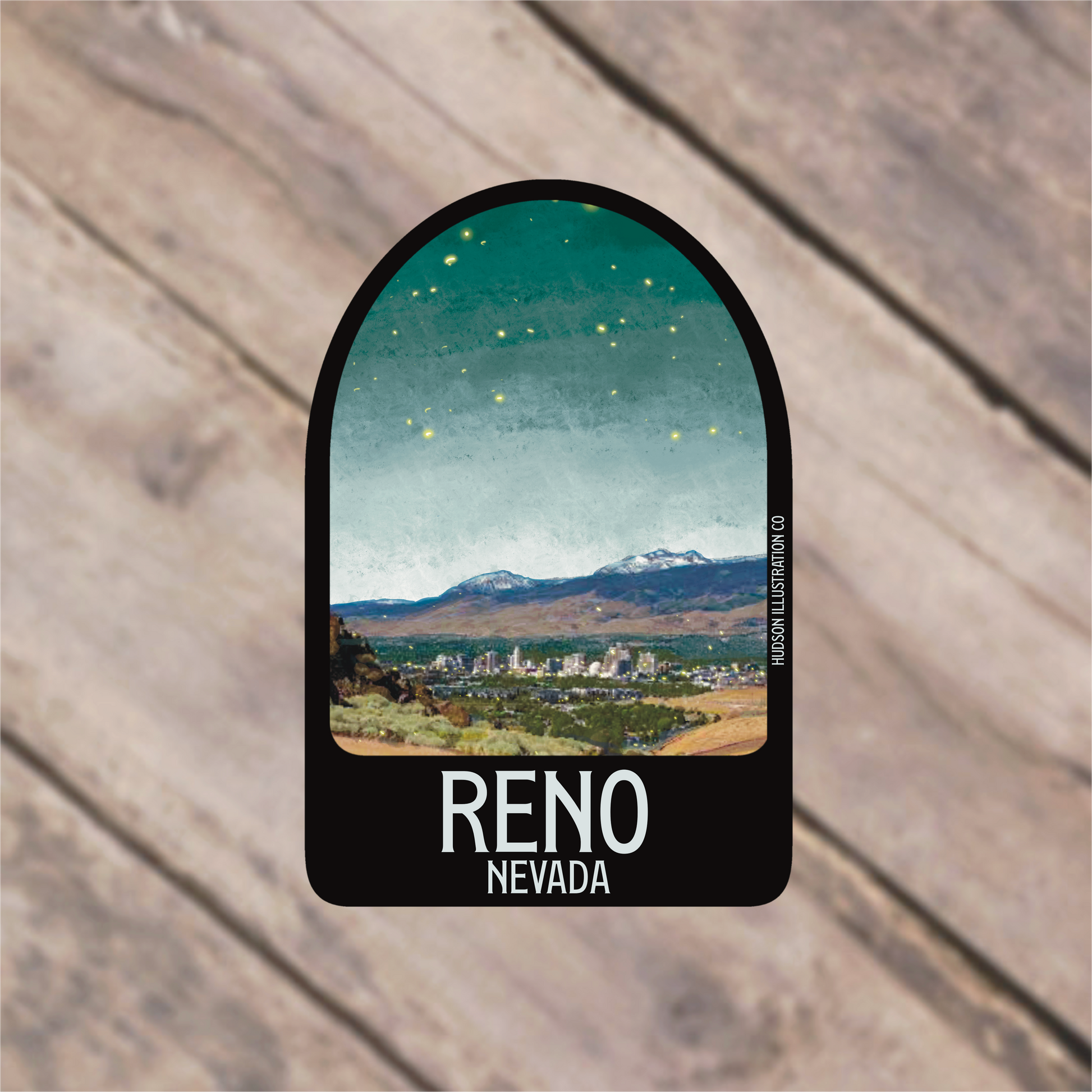 a sticker with the name reno nevada on it