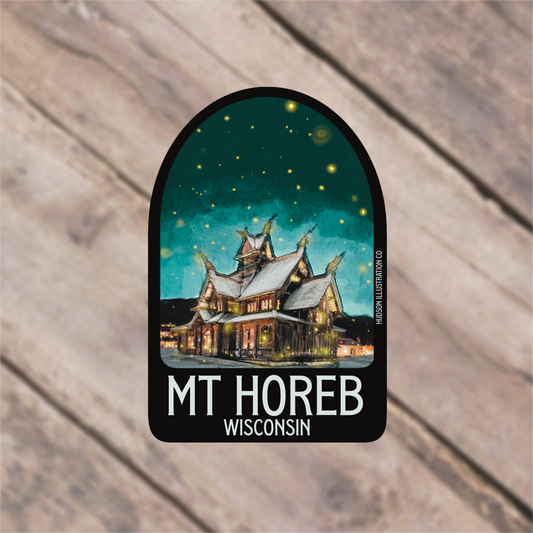 a sticker with a picture of a house on it