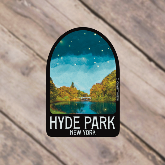 a sticker that says hyde park, new york