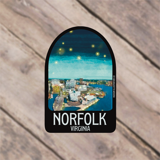 a picture of norfolk, virginia on a sticker