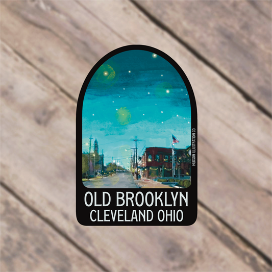 a sticker that says old brooklyn cleveland ohio