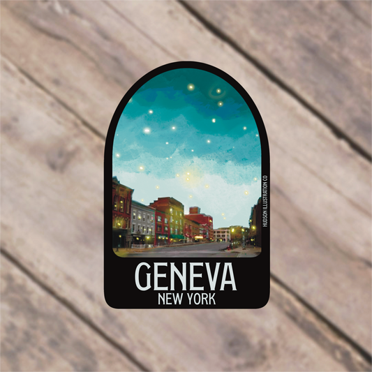 a sticker that says geneva new york on it