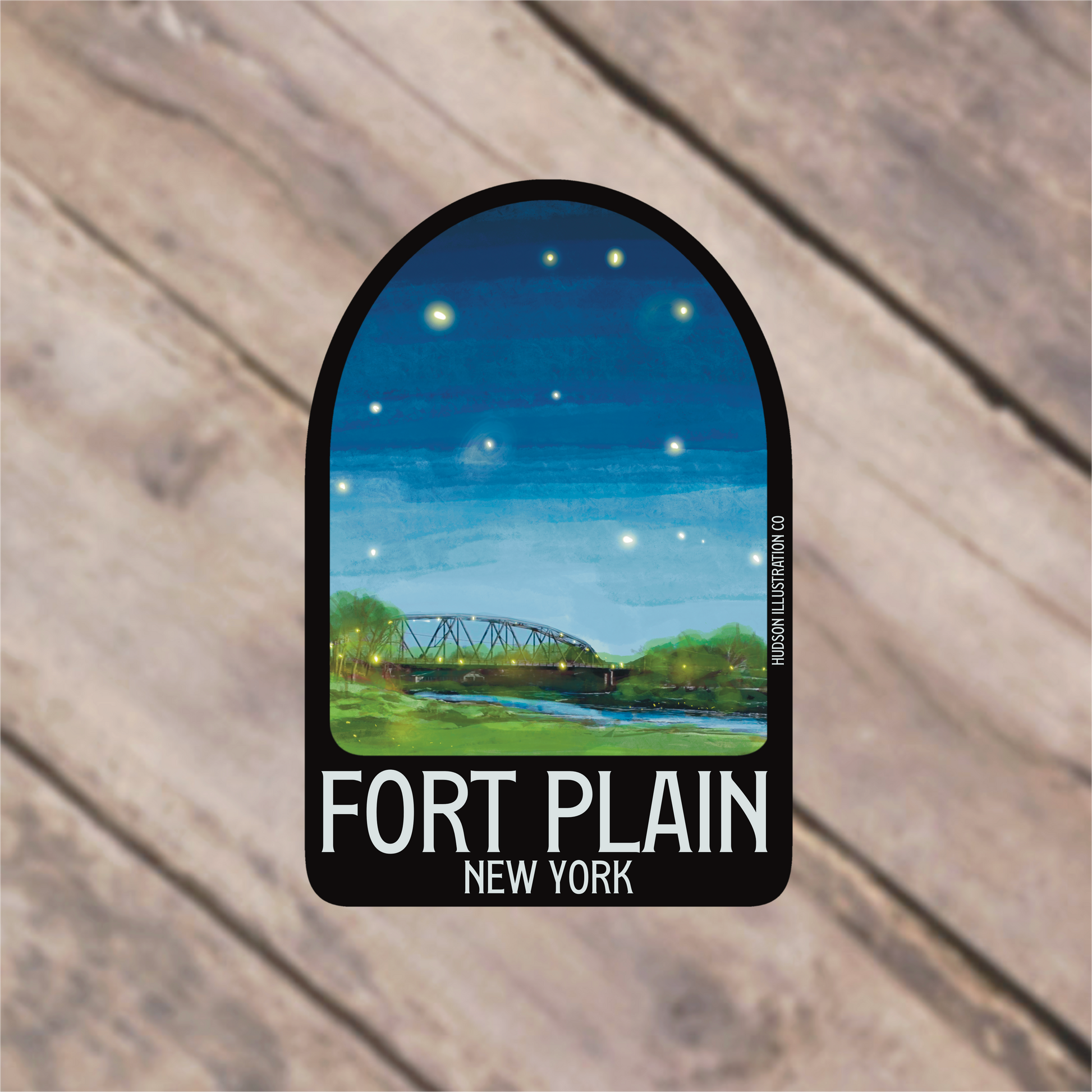 a sticker that says fort plain, new york