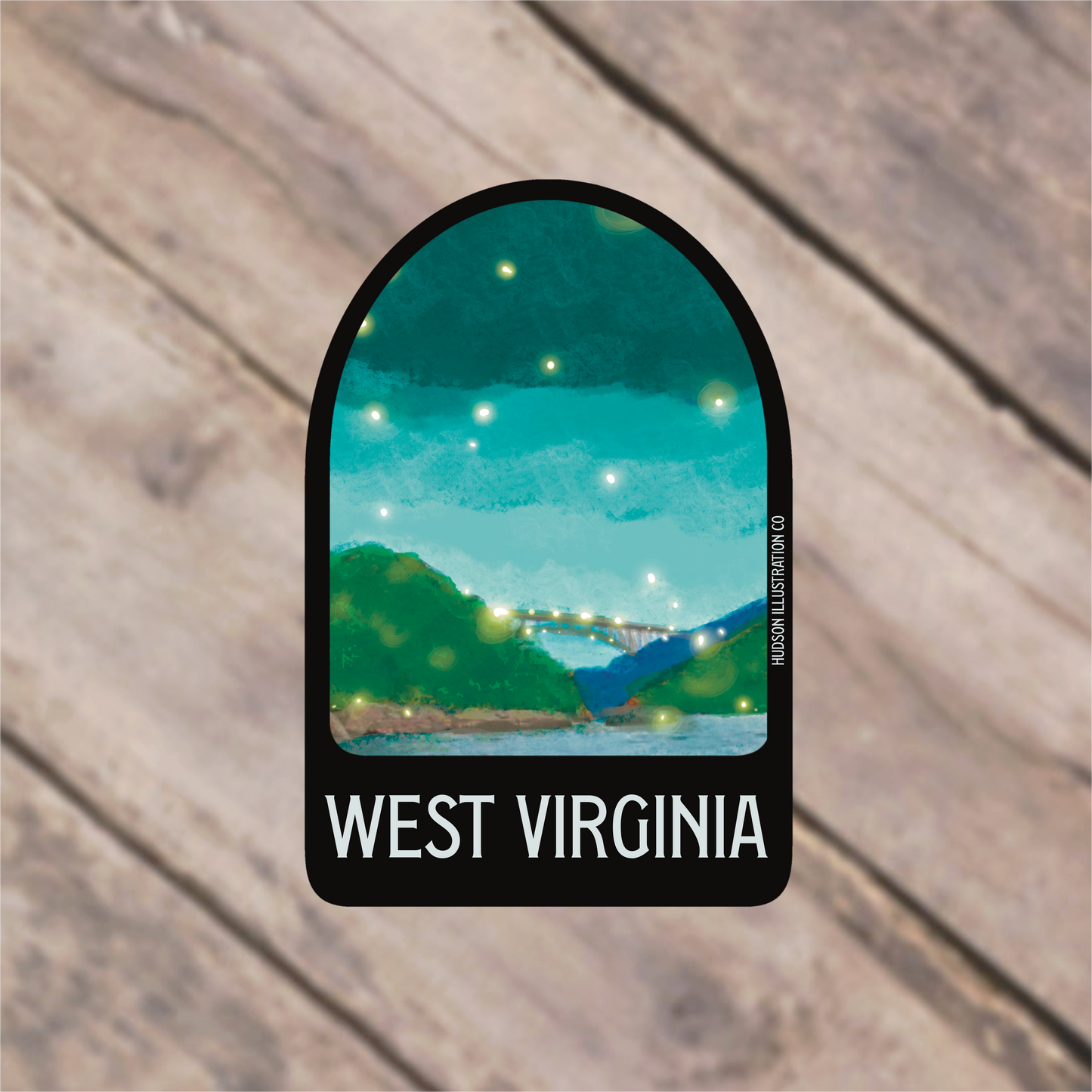 a sticker with the words west virginia on it