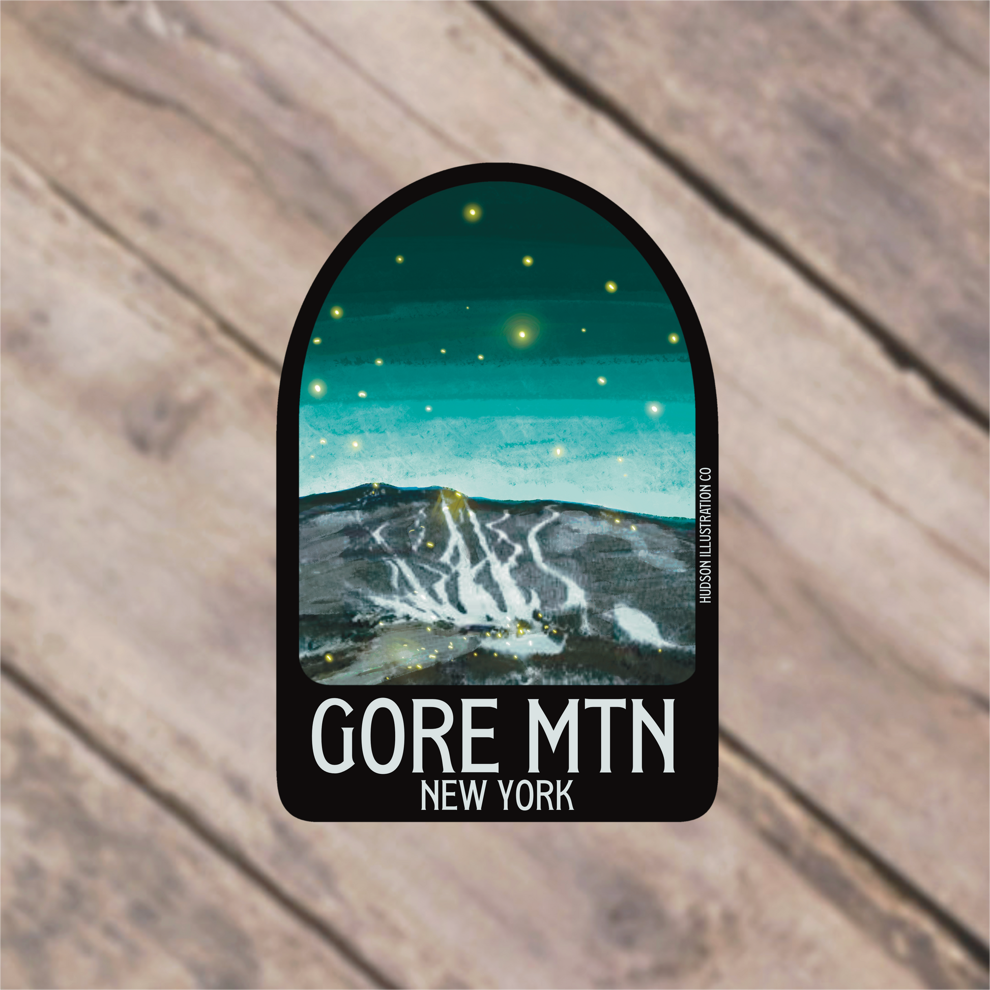 a sticker that says gore mtn new york on it