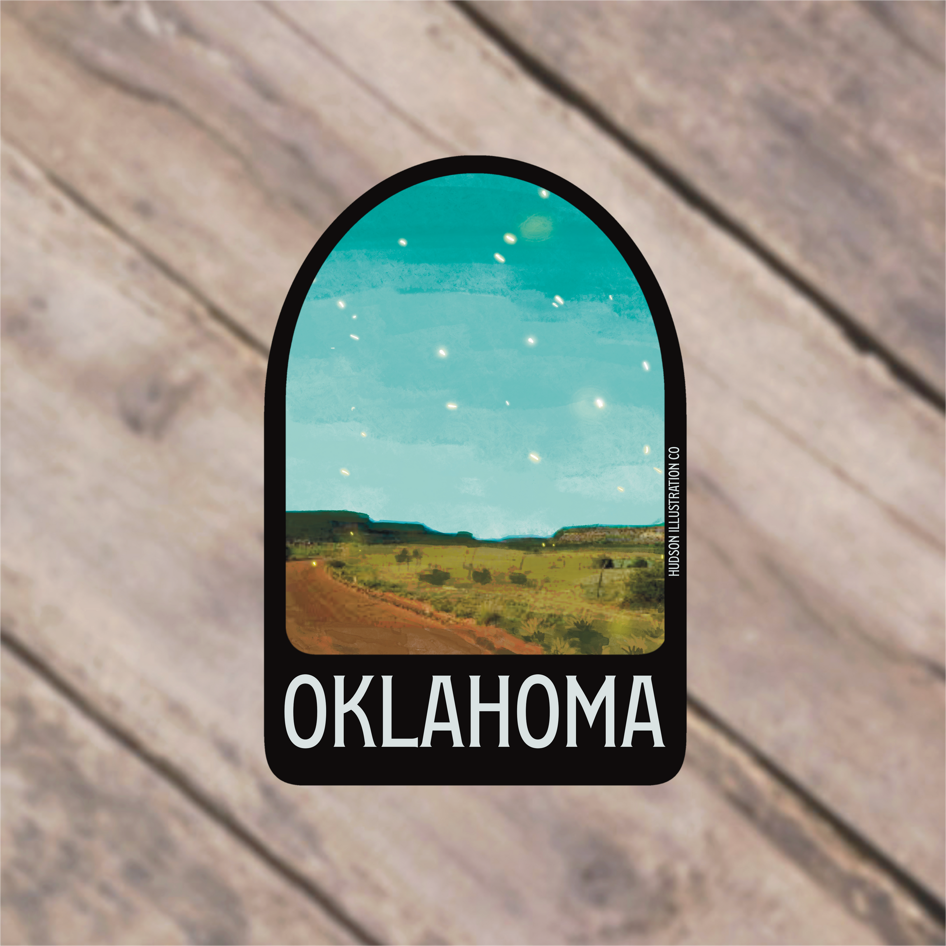 a sticker with the words oklahoma on it