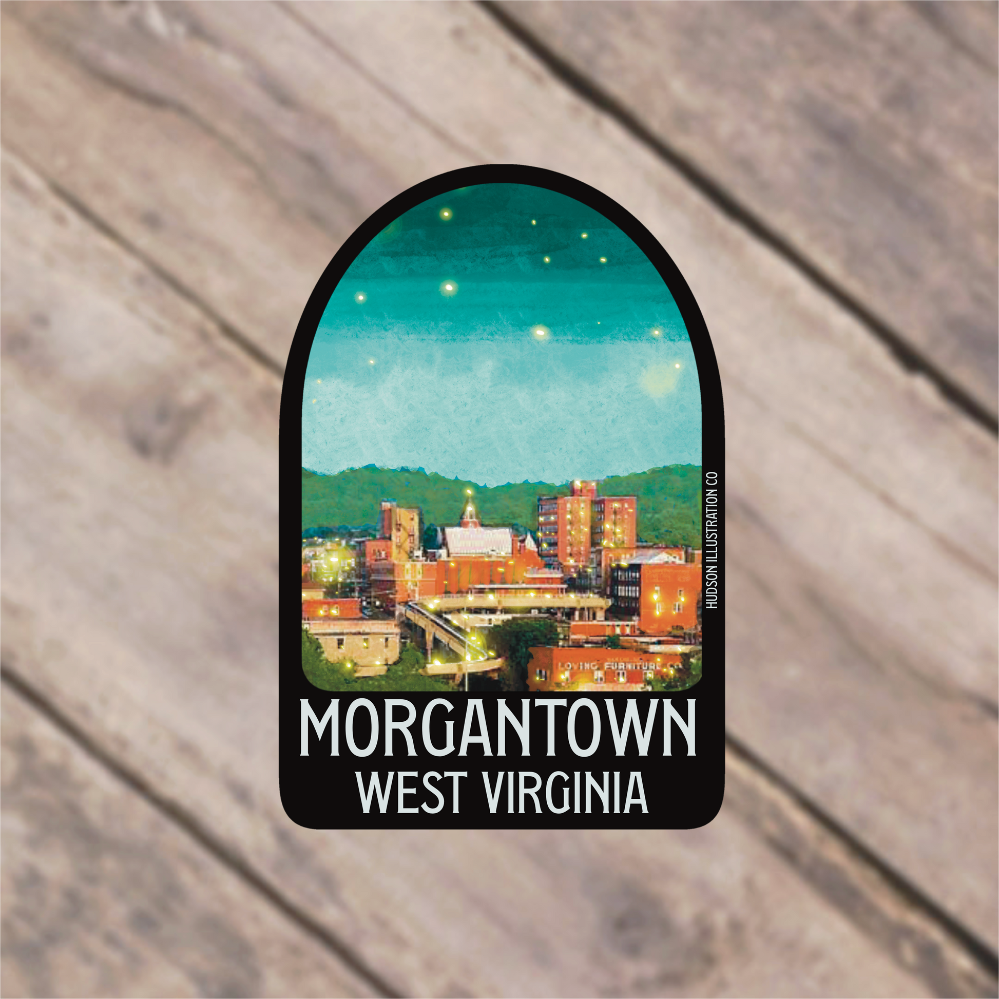 a sticker that says morgantown west virginia