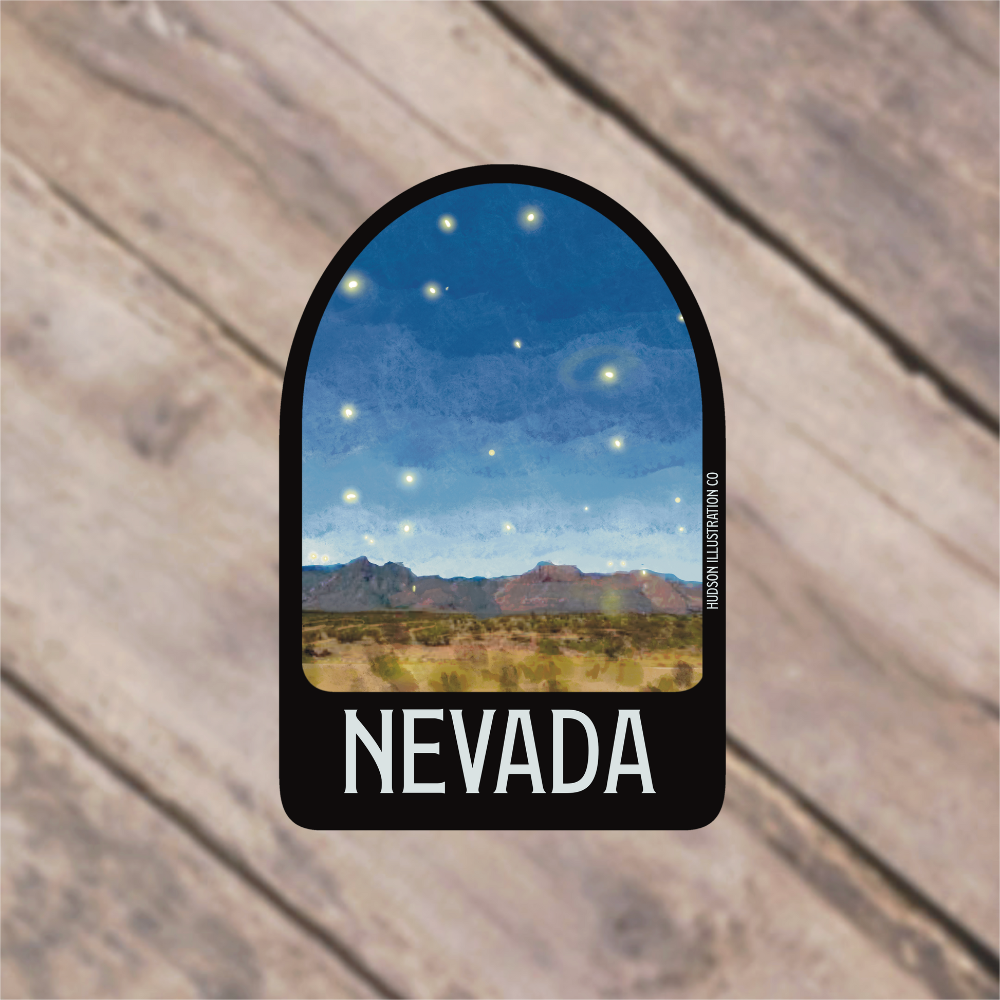 a sticker with a picture of nevada on it