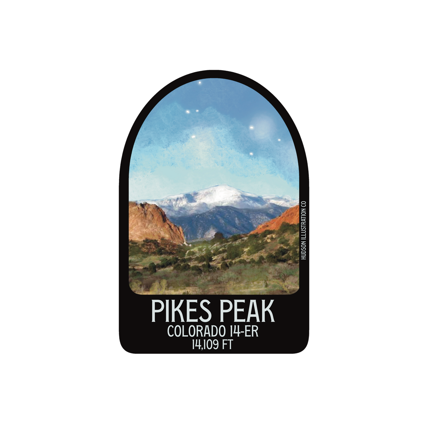Pikes Peak Colorado 14er - Sticker/Magnet/Print/Postcard