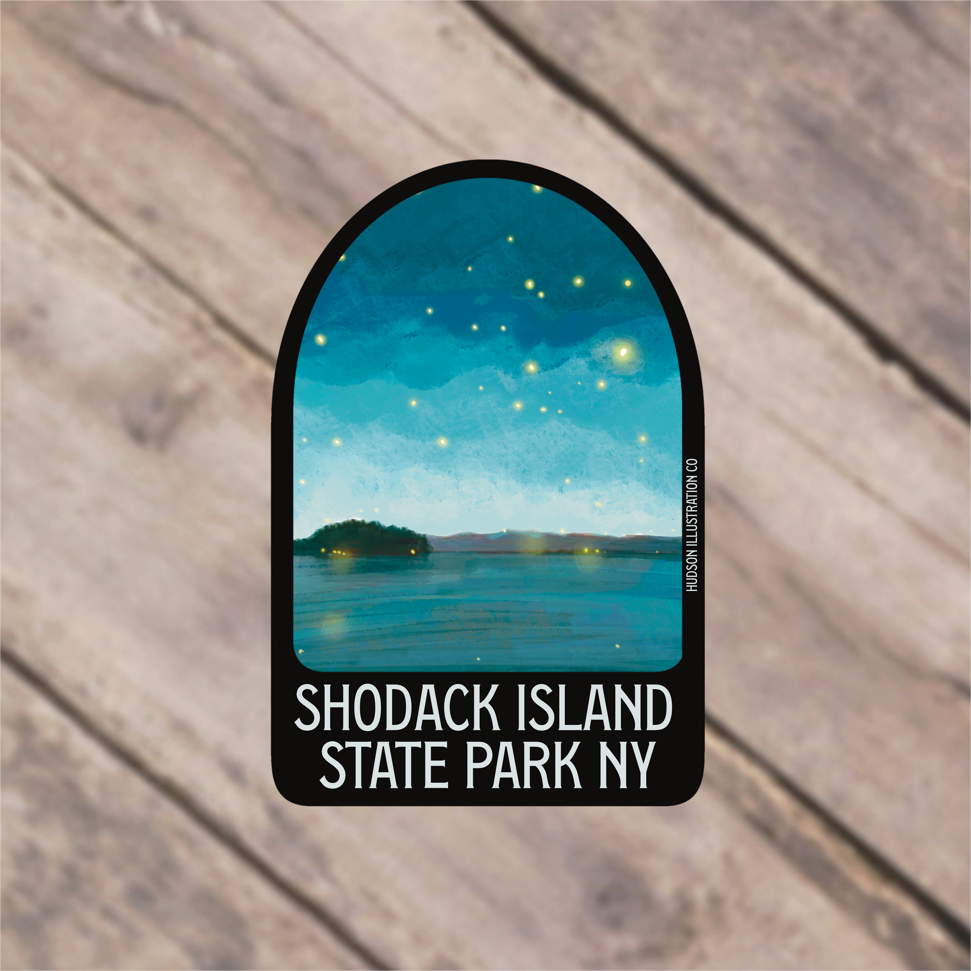 a sticker that says shock island state park ny