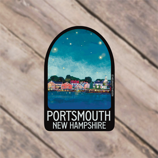 a sticker that says portsmouth new hampshire