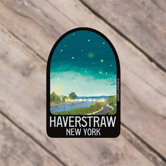 a sticker that says haverstraw new york on it