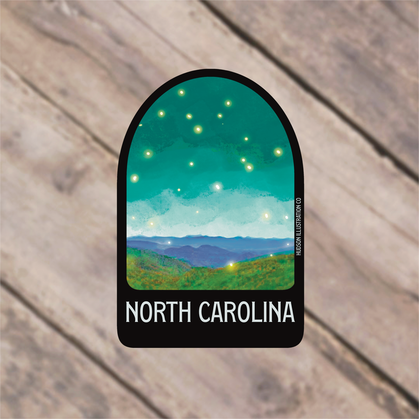 a sticker with the words north carolina on it