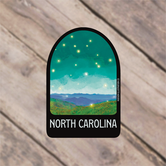 a sticker with the words north carolina on it