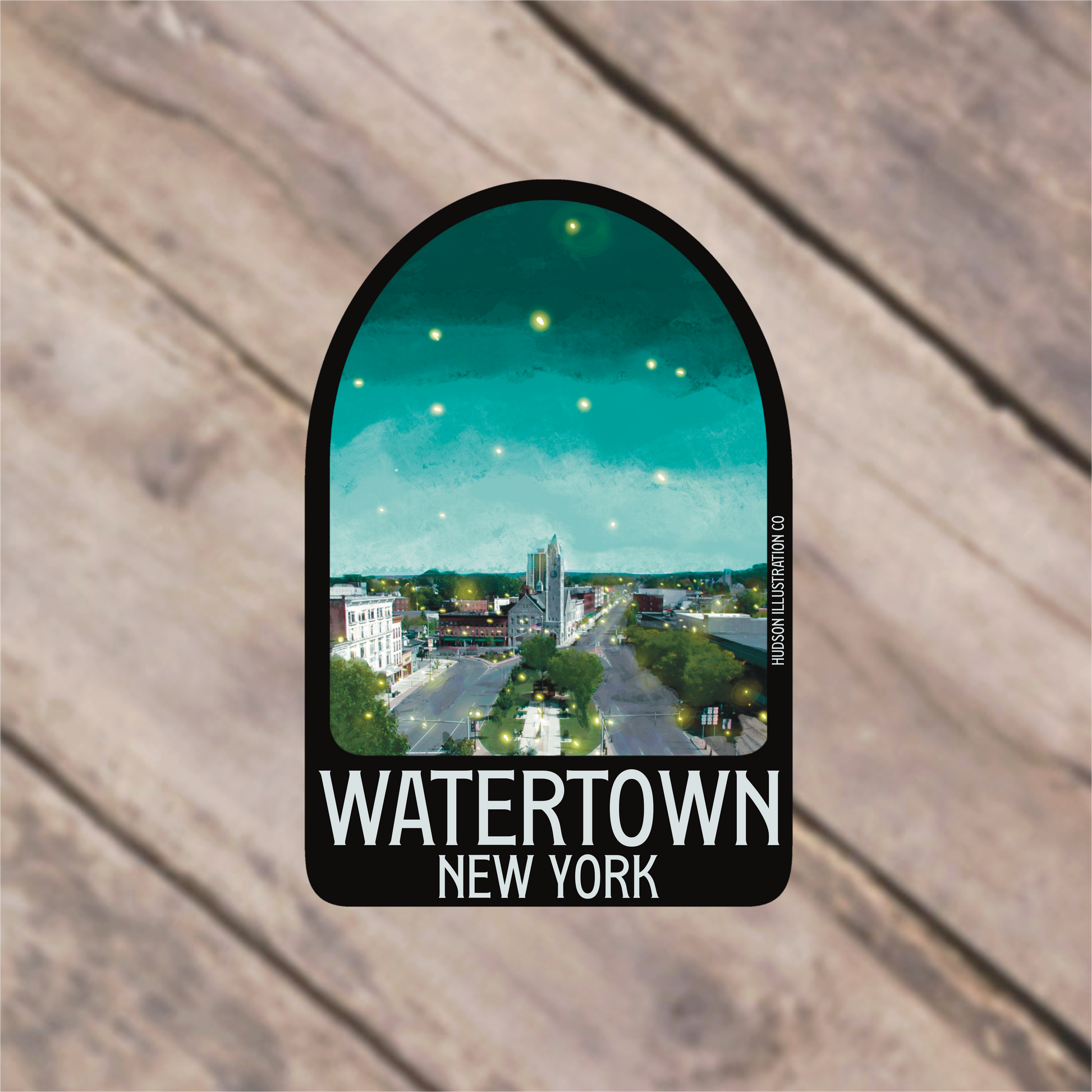 a sticker that says watertown new york