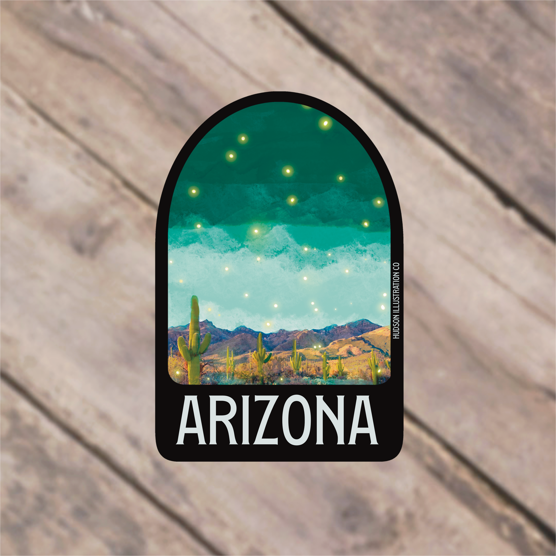 a sticker with a picture of arizona on it