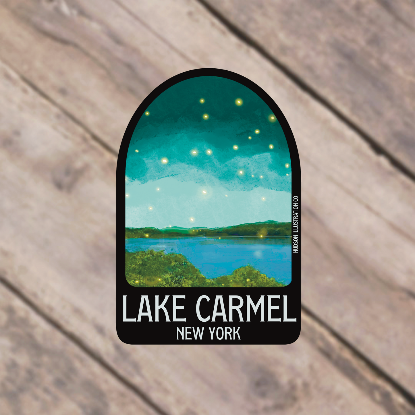 a sticker that says lake carmel new york