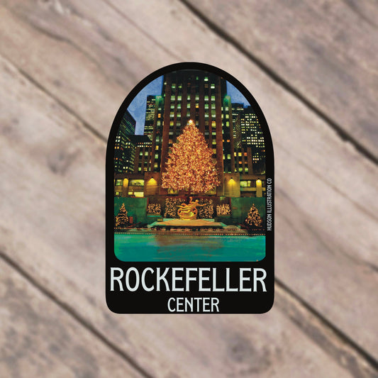 Rockefeller Center New York City Christmas Sticker/Magnet/Print/Postcard